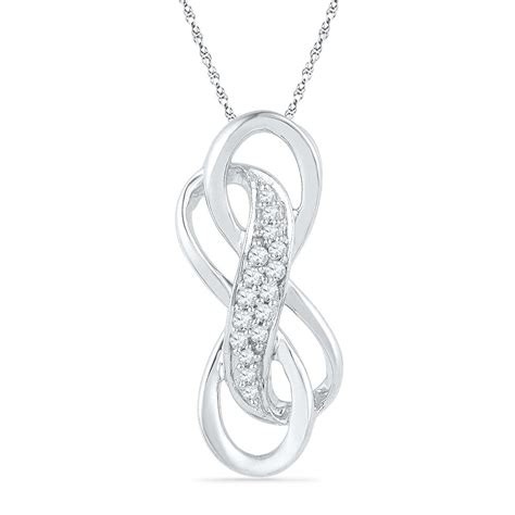 Double Infinity Necklace Diamond Pendant Shpf073341baw Infinity