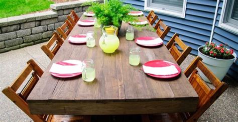 This table has a beautiful herringbone top. 12 DIY Outdoor Table You Can Build Easily - Home And ...