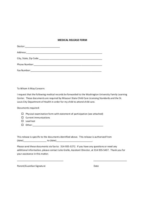 fillable medical release form printable