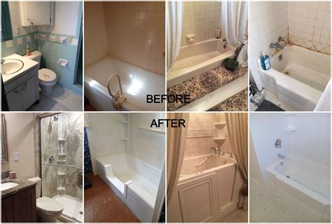Before And After Pictures Of Bathroom Remodeling Including Bathtub