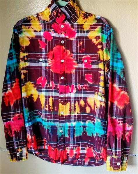 Vortextie Dyed Flannel Shirt Small Custom Hand Made Etsy In 2021