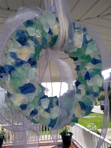 12 Inch Authentic New England Sea Glass Wreath Visit Etsy To Purchase Sea Glass Crafts