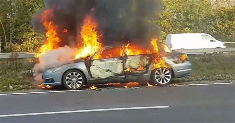 Guildford A3 Car Fire Shocking Footage Captures Moment