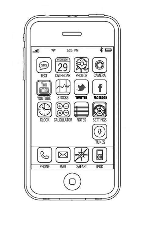 IPHONE2 Iphone Printable Cool Coloring Pages Cute Easy Drawings