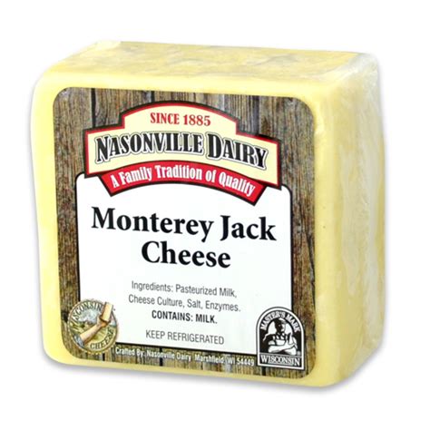 Cheddar cheese (pasteurized milk, cheese culture, salt, enzymes), colby cheese (pasteurized milk, cheese culture, salt, enzymes, annatto color), monterey jack cheese (pasteurized jalapeño cheese crisps & mild cheddar cheese cubes. monterey_jack_cheese - Nasonville Dairy