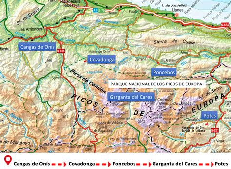 Picos De Europa Trail Map