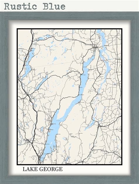 Lake George New York Map Poster Etsy