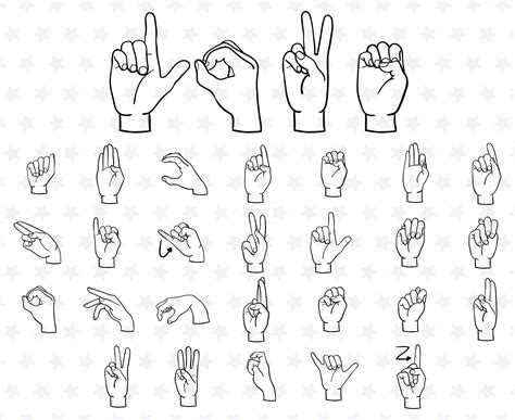 American Sign Language Svg Files Asl Svg Png Files Deaf Font Etsy Canada