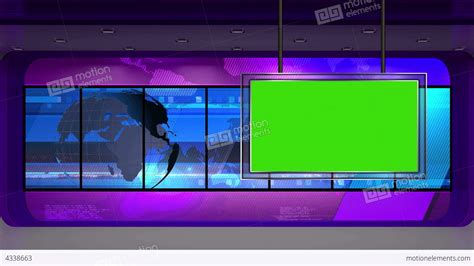 News Tv Studio Set 30 Virtual Green Screen Backgro Stock