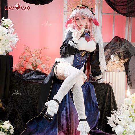 Uwowo Genshin Impact Fanart Yae Miko Nun Gown Dress Cosplay Costume Uwowo Cosplay