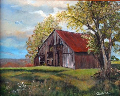 Old Barn Barn Painting Farmhouse Paintings Landscape Paintings