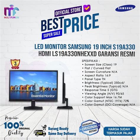 Jual Led Monitor Samsung 19 Inch S19a330 Hdmi Ls19a330nhexxd Garansi