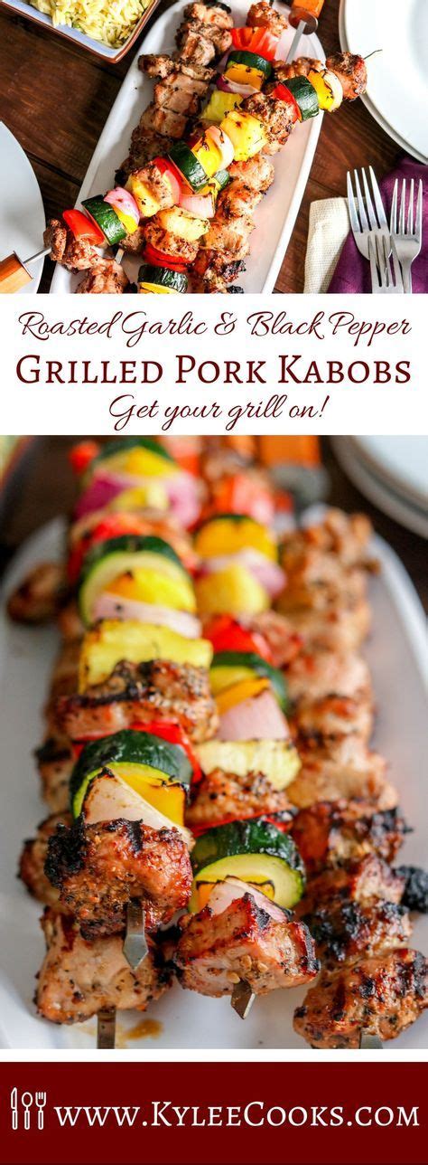 Grilled Pork Kabobs With Vegetables And Rice