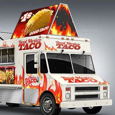 Realistic set of cardboard, food delivery truck, cup, pack, shirt, menu. 10 Best Food Truck Mockup with Fully Editable PSDs | Best ...