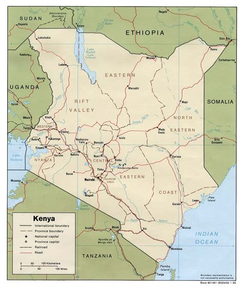 Detailed Political And Administrative Map Of Kenya Kenya Detailed