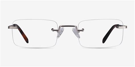 Simplicity Rectangle Silver Rimless Eyeglasses Eyebuydirect