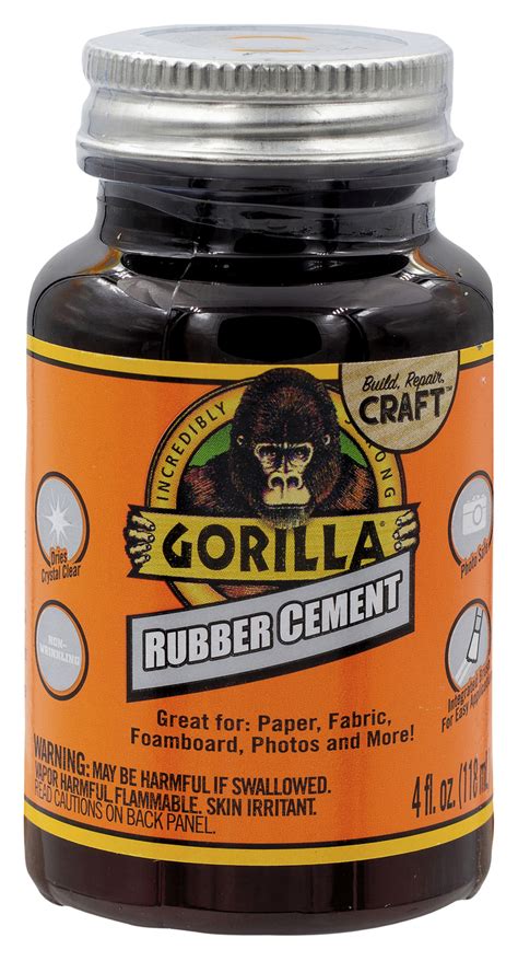 Gorilla Glue Rubber Cement With Brush 4 Ounces