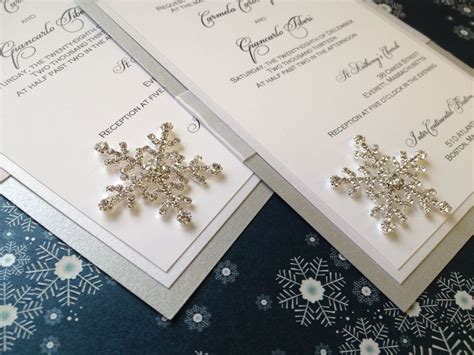 Winter Wedding Invitation Snowflake Rhinestone By Decadentdesigns