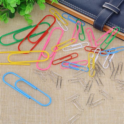 Mtlee 250 Pieces Colored Paper Clips Multicolored 28 Mm 50 Mm 100 Mm