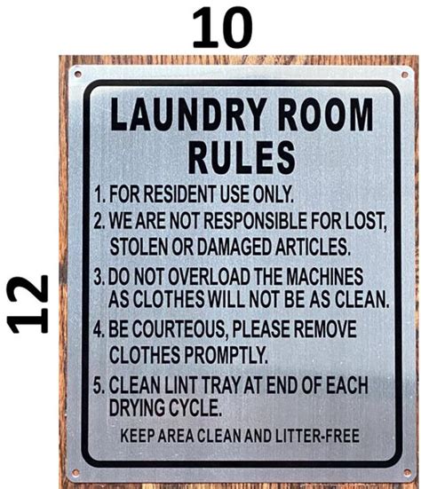 Laundry Room Rules Sign Hpd Signs The Official Store