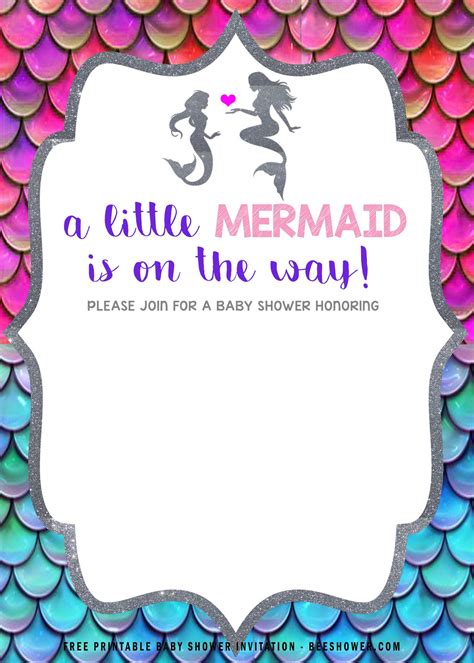 Free Mermaids Baby Shower Invitation Templates Free Printable