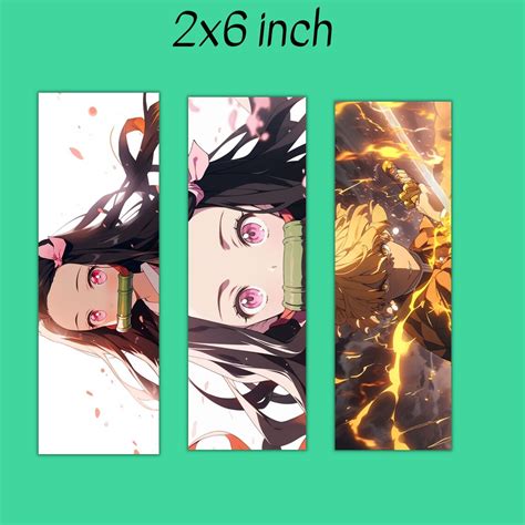Demon Slayer Bookmarks Nezuko Digital Art Tanjiro Anime Etsy