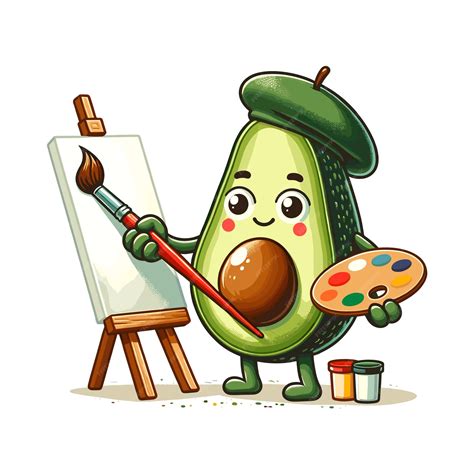 Premium Vector Avocado Artist At Work