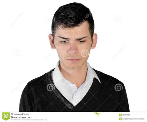 Young Man Sad Looking Down Stock Image Image Of Frustrated 55937467
