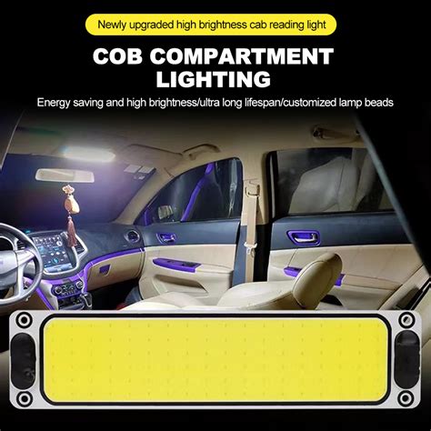 Universal 12V 24V 12W Luz Interior De Carro 108SMD De Leitura COB