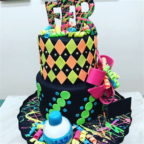 Neón Fondant Cake Desserts Cake Birthday Cake