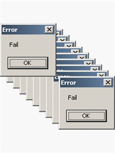 Microsoft Fail Error Sticker By Jgarzke Redbubble