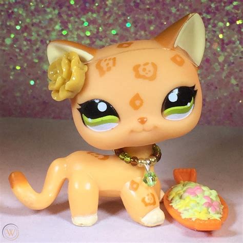 ️littlest Pet Shop Lps 1120 Orange Short Hair Cat Leopard Green Eyes