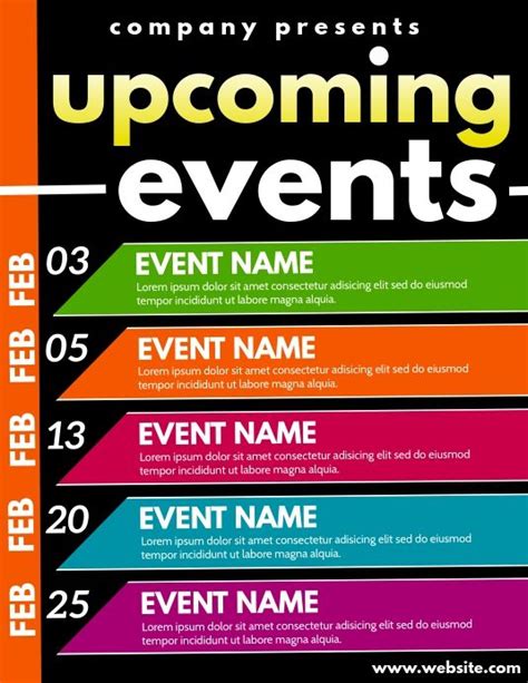 Upcoming Events Event Flyer Templates Event Template Event Flyers