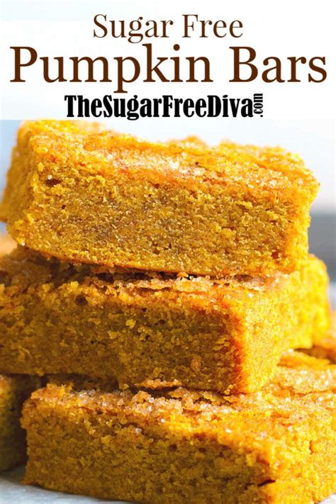 If you love this easy pumpkin bars recipe, you're going to love these other pumpkin recipes. Sugar Free Pumpkin Bars #sugarfree #pumpkin #bars #baked # ...