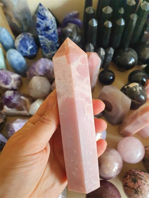 Pink Opal Crystal Point 200g Healing Crystal Pink Crystals Etsy