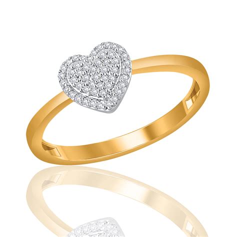 10k Yellow Gold Diamond Heart Ring Crescent Jewellers
