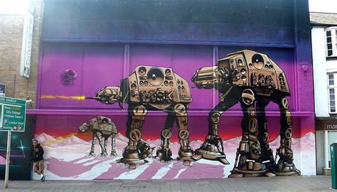 Hd Wallpaper Artistic Graffiti At At Walker Sci Fi Star Wars