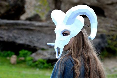 Ram Skull Papercraft Mask Download And Make Your Own Party Etsy Ram