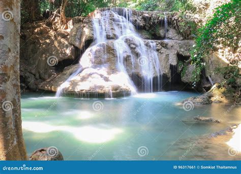 Huai Mae Kamin Waterfall Stock Image Image Of Fresh 96317661