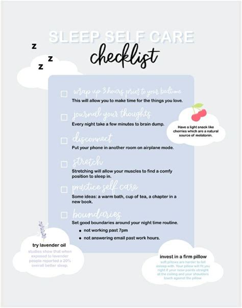 Natalie's Outlet: Sleep Self Care Checklist. in 2020 ...