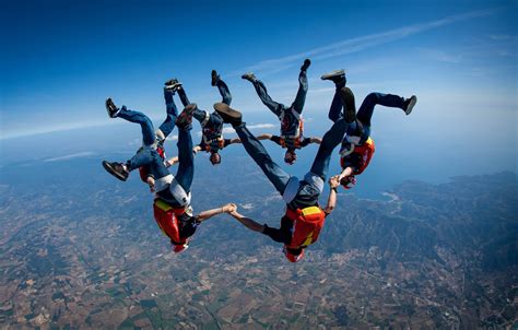 Wallpaper Freestyle Skydiving Skydivers Headdown Extreme Sport