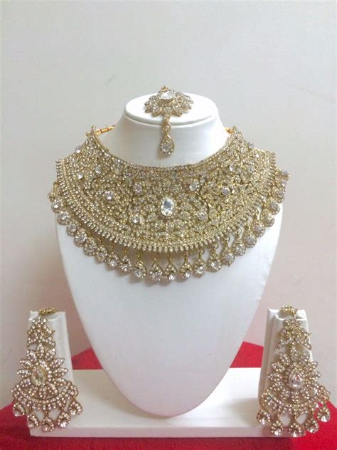 Indian Bollywood Style Fashion Gold Plated Bridal Jewelry Necklace Set Ebay