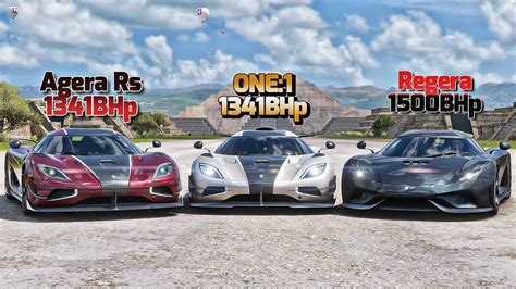Forza Horizon 5 DRAG RACE Koenigsegg ONE1 Vs Regera Vs Agera Rs YouTube