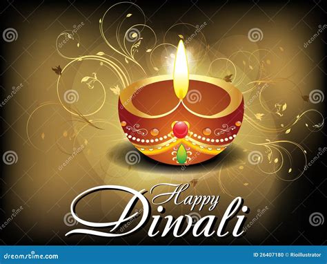 Abstract Diwali Card With Floral Stock Vector Illustration Of Fire