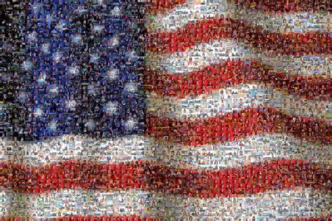 Jetlifee solar flag pole light kit,super bright and long last, flag pole light solar powered, flag pole with american flag 3x5 outdoor embroidered star, 2 position hold, eagle top and ball topper $59.95 $ 59. Picture Mosaics - American Flag Photo Mosaic