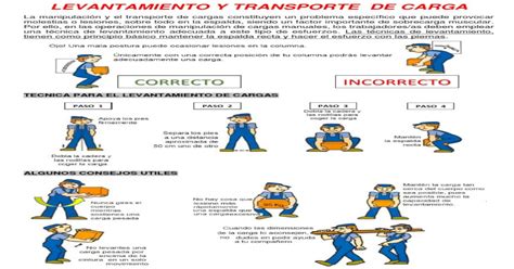 Levantamiento Y Transporte De Carga Pdf Document