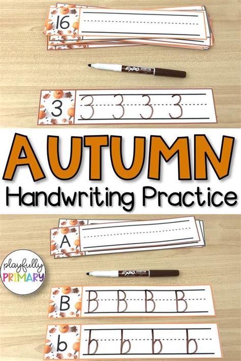 These Nonfiction Autumn Themed Print Handwriting Practice Strips Fit