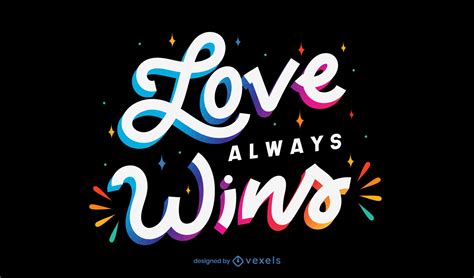 Love Always Wins Lettering Design Vector Download