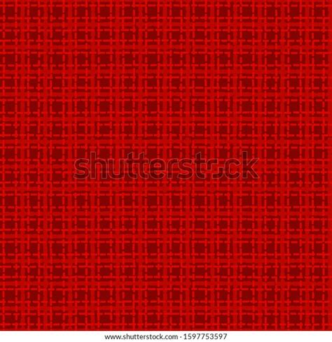 Red Checkered Fabric Texture Seamless Pattern Stock Illustration
