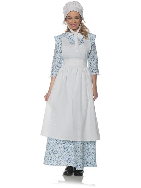 Costumes Womens Pioneer Adult Costume Prairie Amish Dress Bonnet Apron